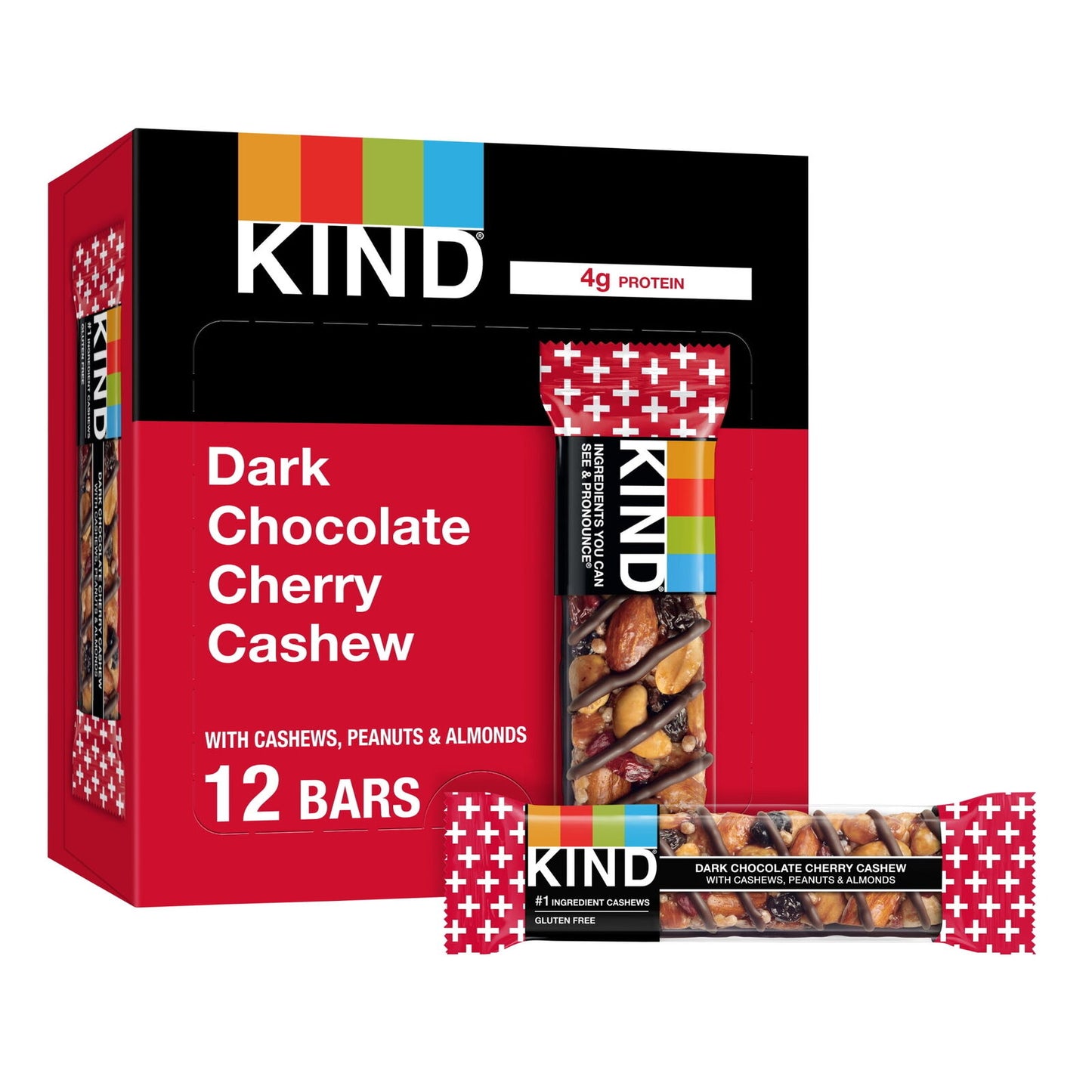 Gluten Free Dark Chocolate Cherry Cashew Snack Bars, 1.4 Oz, 12 Count Box