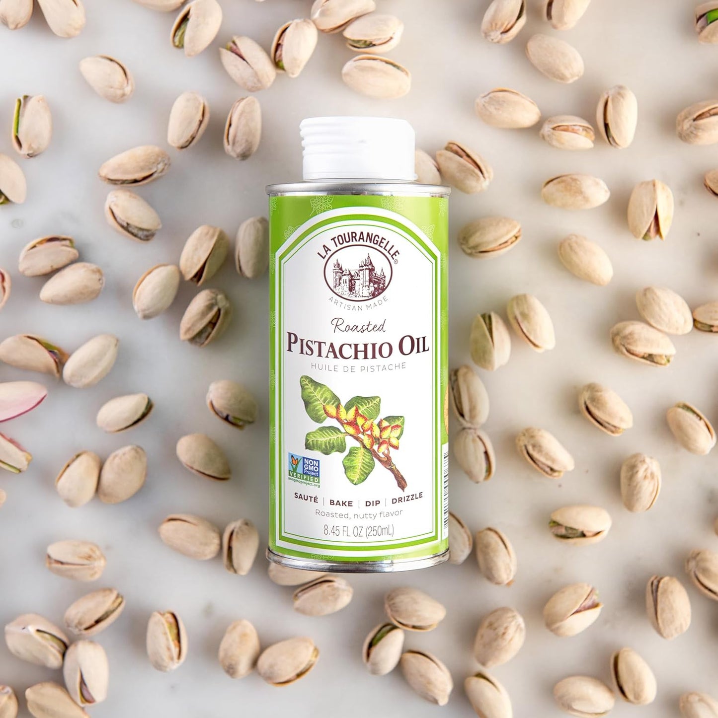 , Roasted Pistachio Expeller-Pressed Oil for Cooking, Baking, and Beauty, Adds F