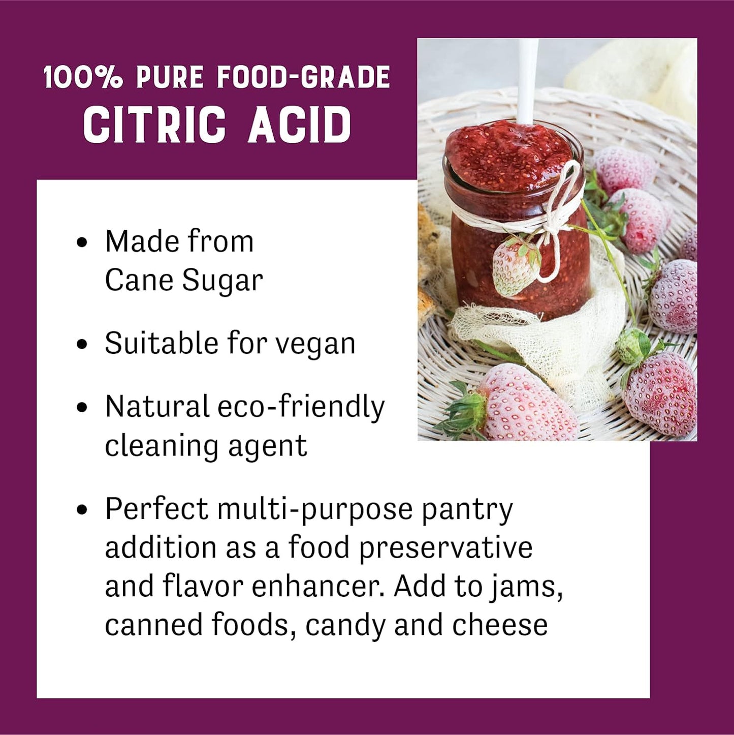 Judee'S Citric Acid 8 Oz - Non-Gmo and Food Grade - Easy to Dissolve, Fine Grain