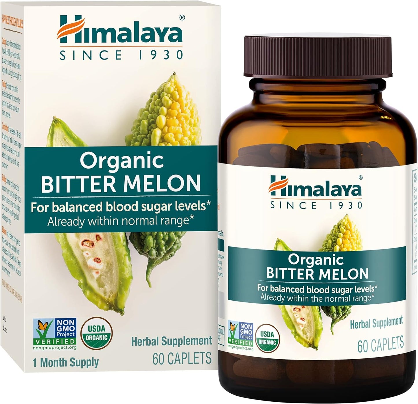 Organic Bitter Melon for Glucose Metabolism, 660 Mg, 60 Caplets, 1 Month Supply