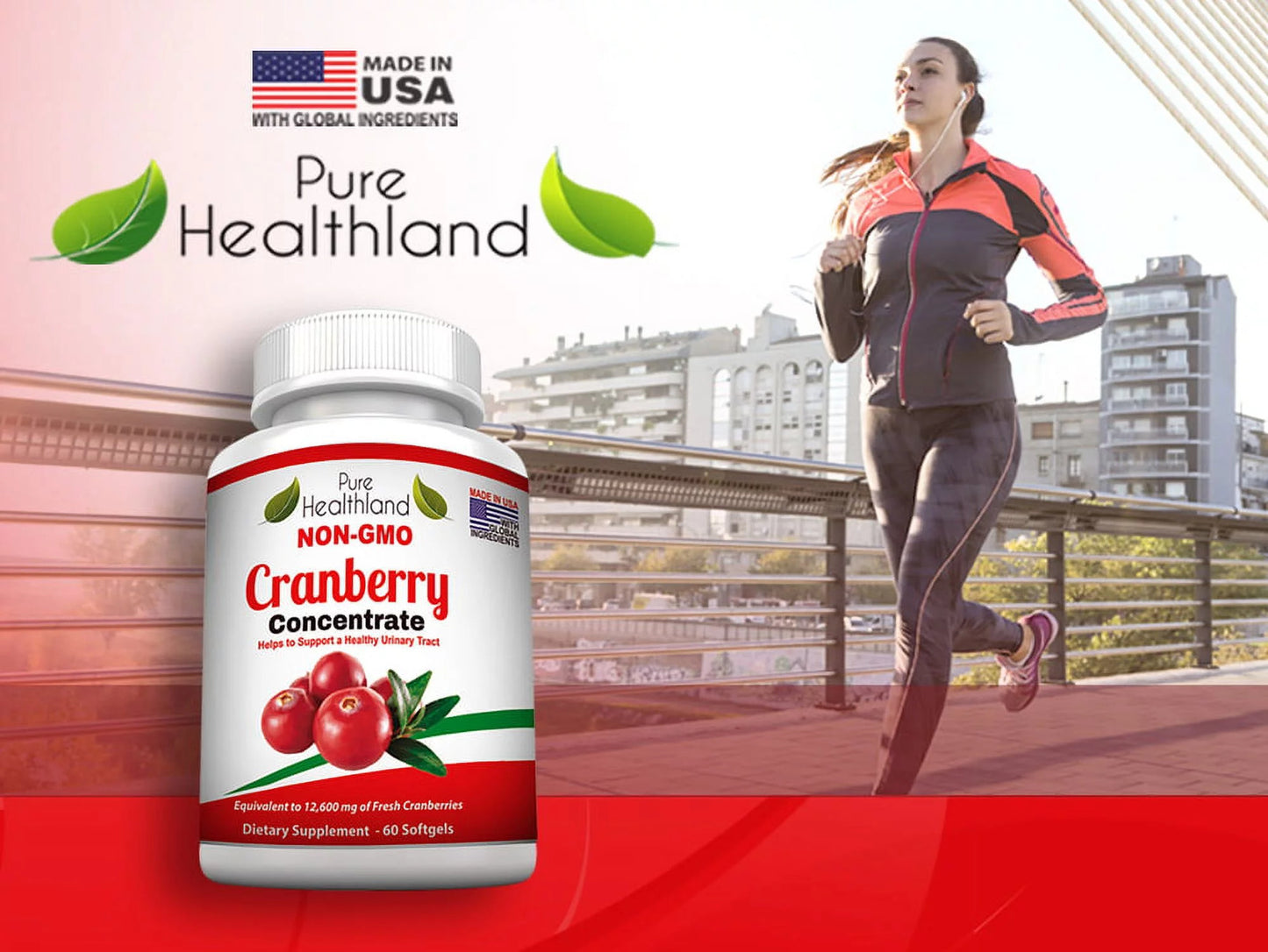 NON GMO Cranberry Concentrate Supplement Pills for Urinary Tract Infection UTI.