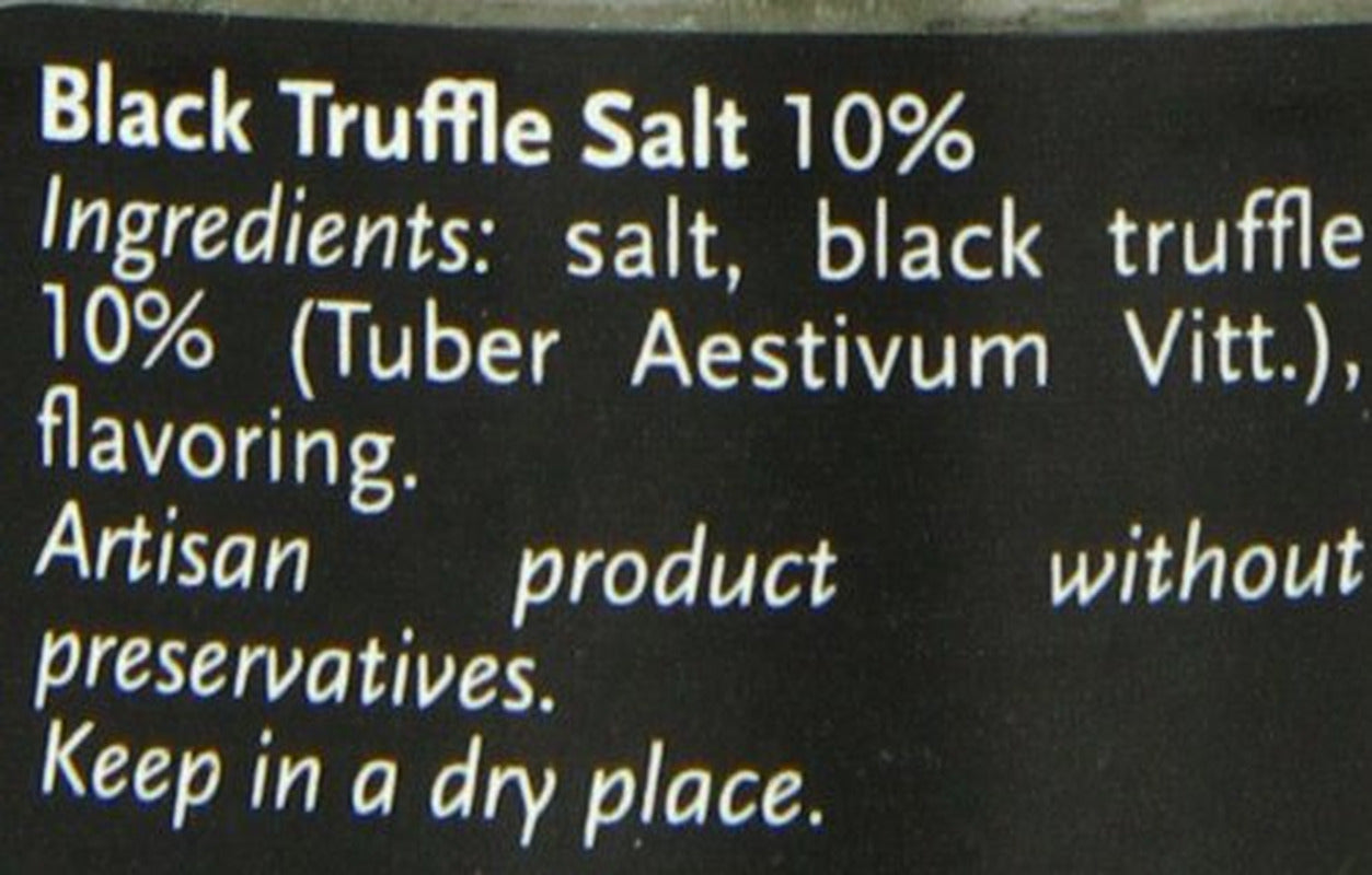 Black Truffle Sea Salt 10% - Truffle Salt for Finishing & Cooking (3.5 Ounces)