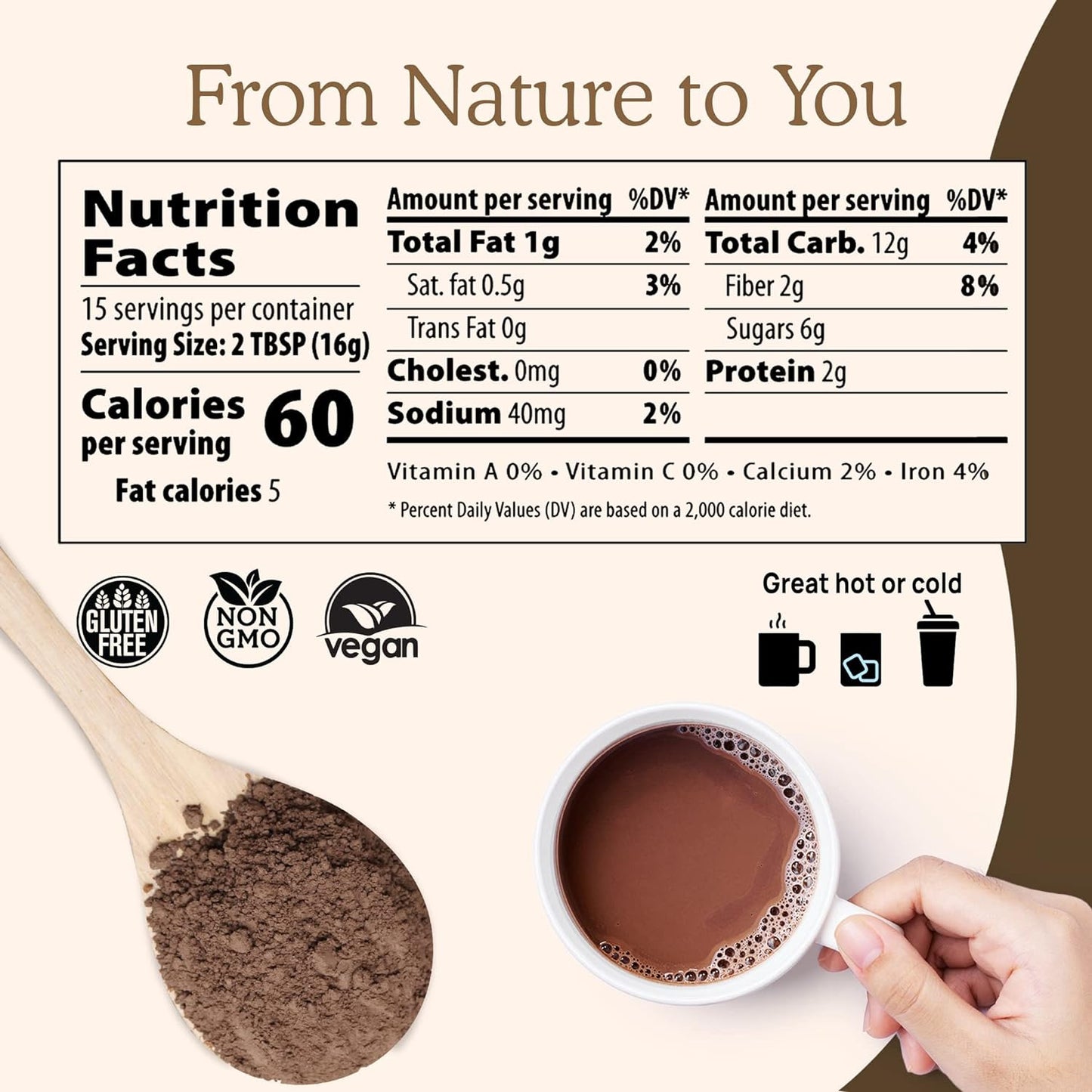 Organic Hot Chocolate Mix with 5 Defenders (Turkey Tail, Chaga, Maitake, Shiitak