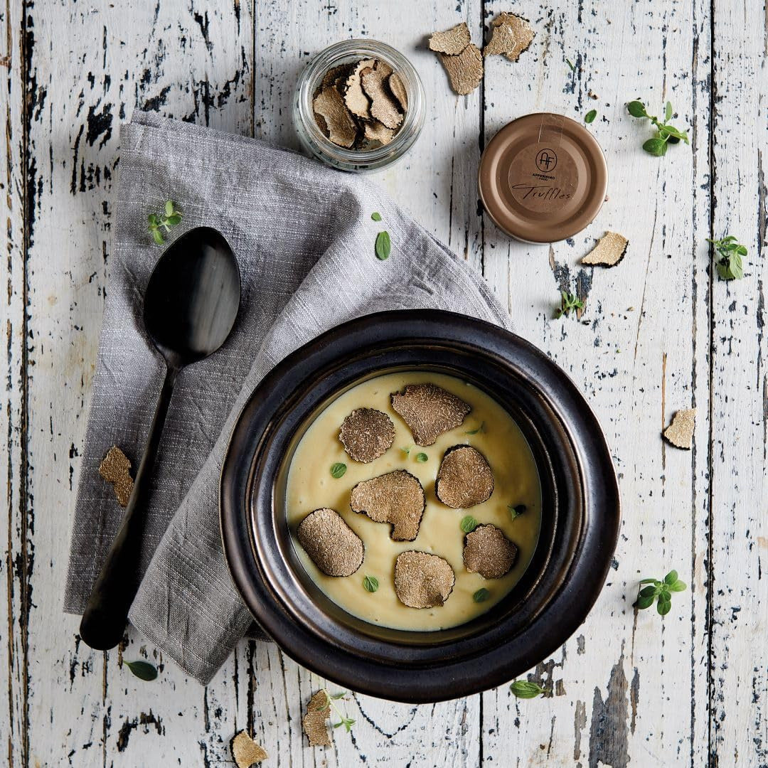 100% Italian Black Summer Truffle Slices in Olive Oil - Summer Truffle Carpaccio