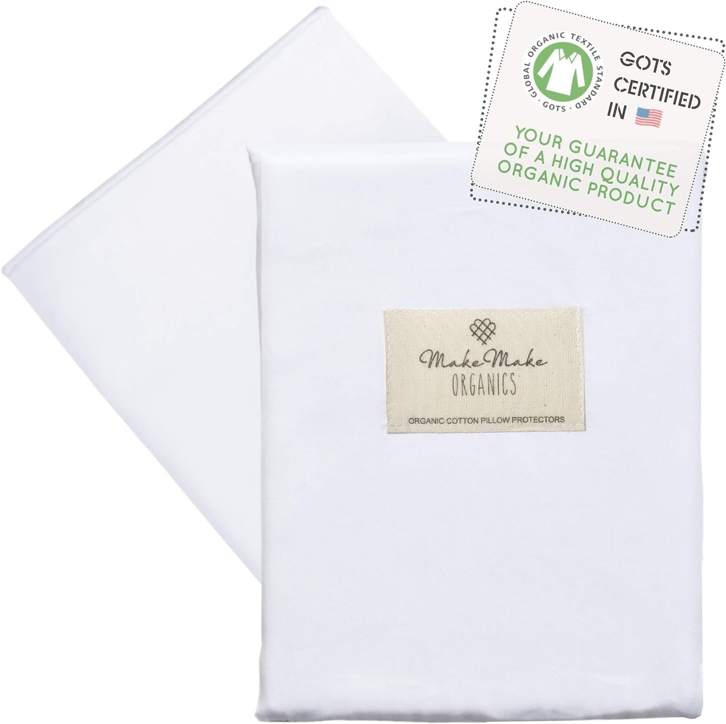 Organic Pillow Protector (Set of 2) GOTS Certified Organic Cotton Pillow Cases Z