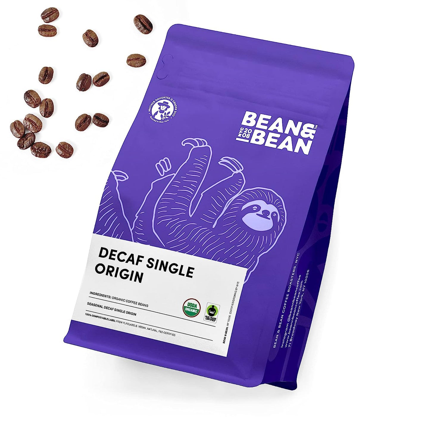 Bean & Bean Decaf Single Origin Coffee Beans – Decaf Organic Coffee Beans for Mi