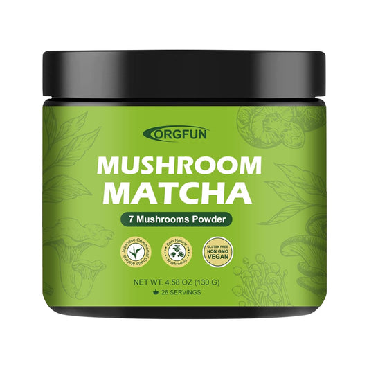 Mushroom Matcha, Japanese Ceremonial Matcha Infused with 7 Superfood Mushrooms,