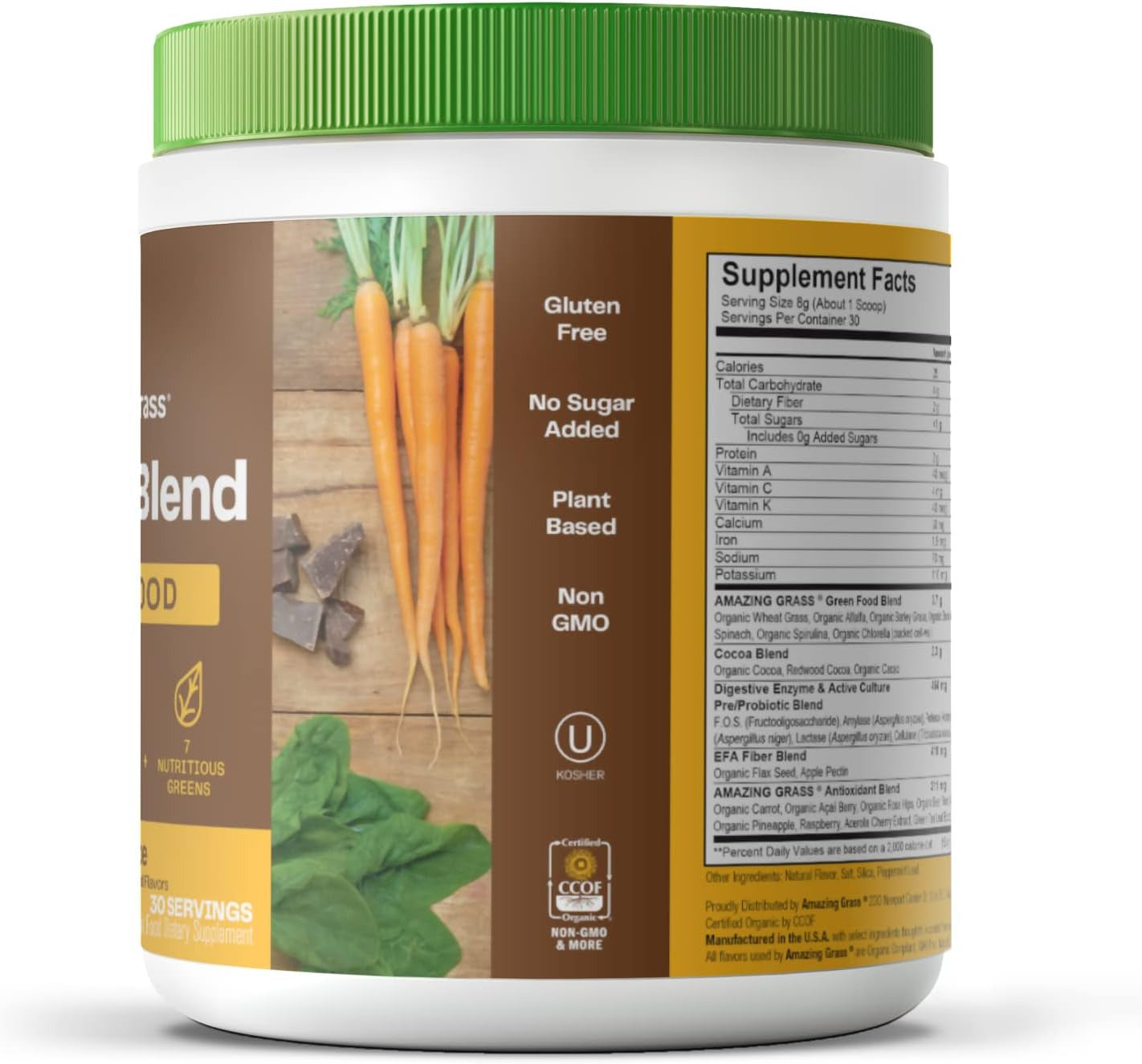 Greens Superfood Powder: Greens Powder with Digestive Enzymes & Probiotics, Orga