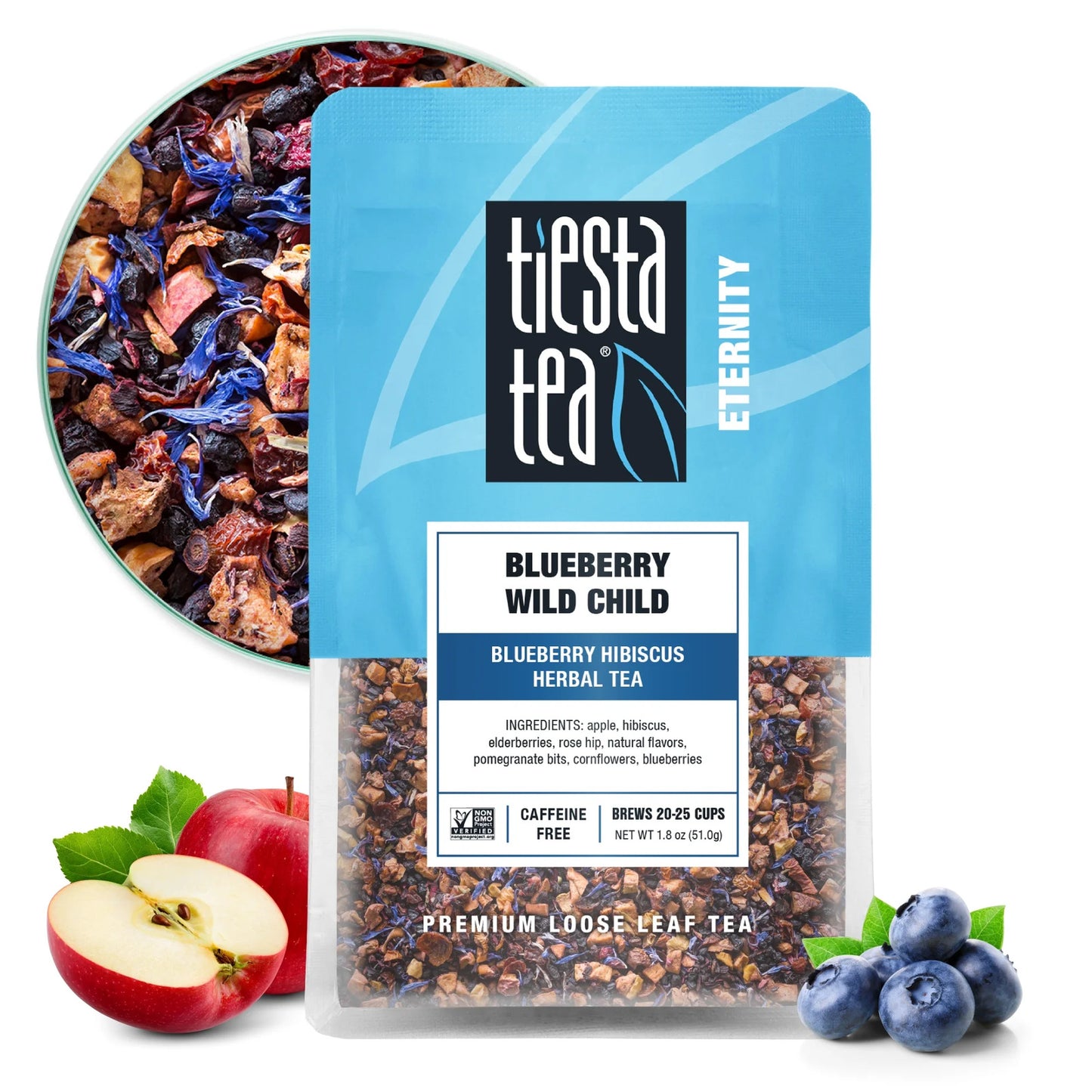 - Blueberry Wild Child, Eternity Loose Leaf Fruit Tea, Caffeine Free, Gmo-Free,