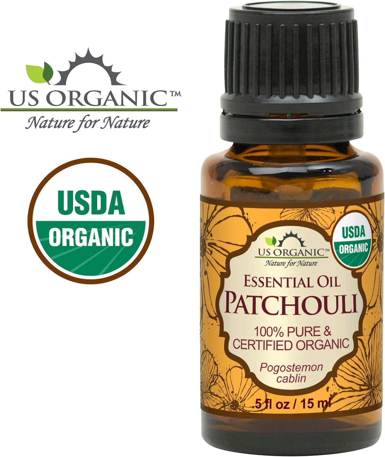 100% Pure Patchouli Essential Oil - USDA Certified Organic, Steam Distilled - W/