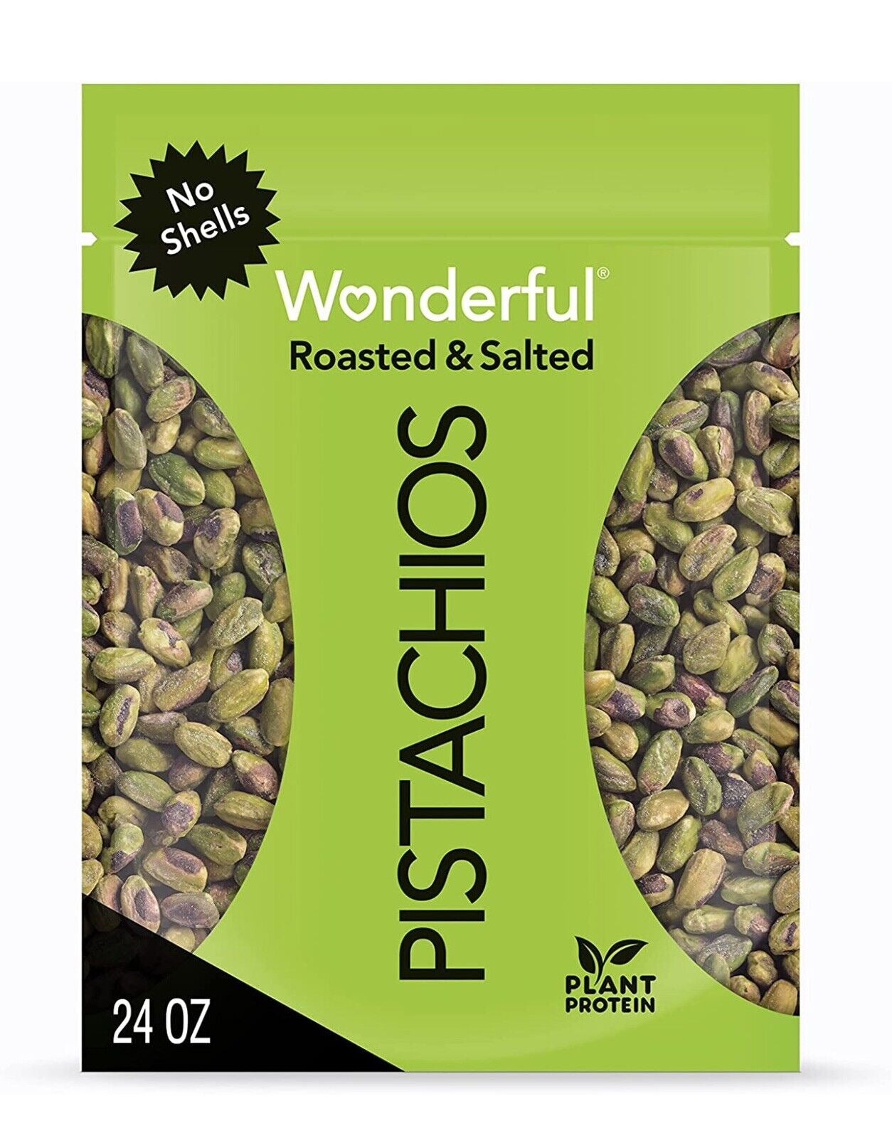 Wonderful Pistachios, No-Shell, Roasted and Salted, (24 Ounce 28G) New & Sealed