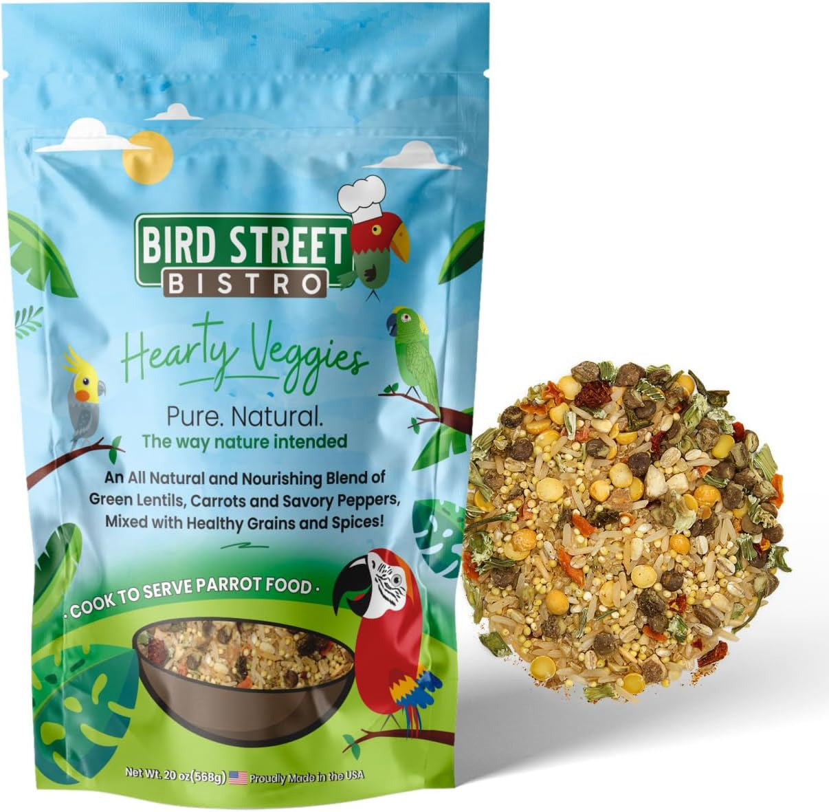 Parrot Food - Parakeet Food - Cockatiel Food - Bird Food - Cooks in 3-15 Min wit