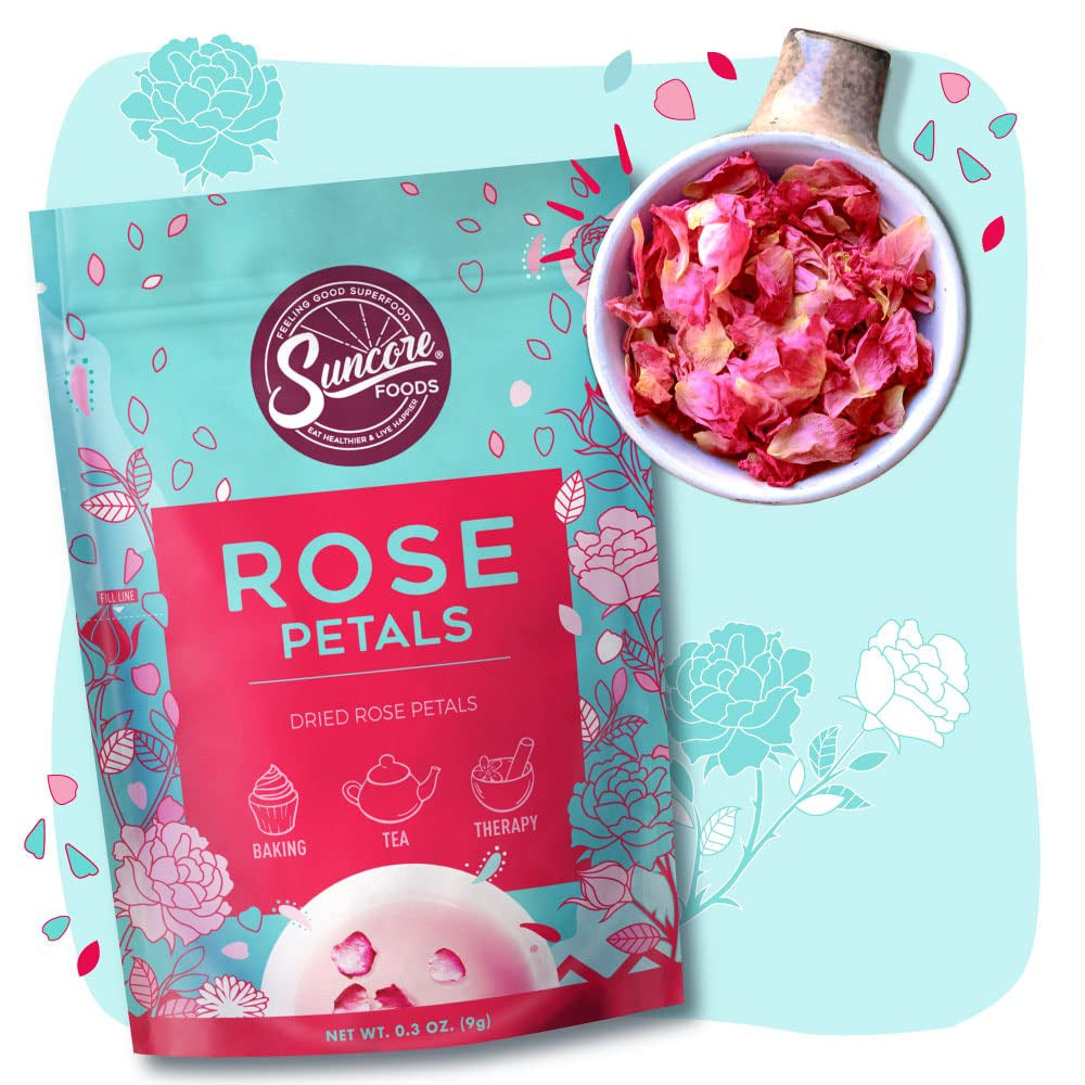 Dried Rose Petals Bloom, Caffeine-Free Tea, Gluten-Free, Non-Gmo, 0.3Oz (1 Pack)