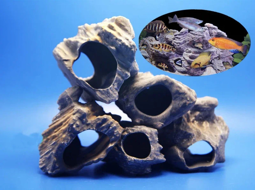 MF CICHLID STONE Ceramic Aquarium Rock Cave Decor for Fish Tank Aquarium Accesso