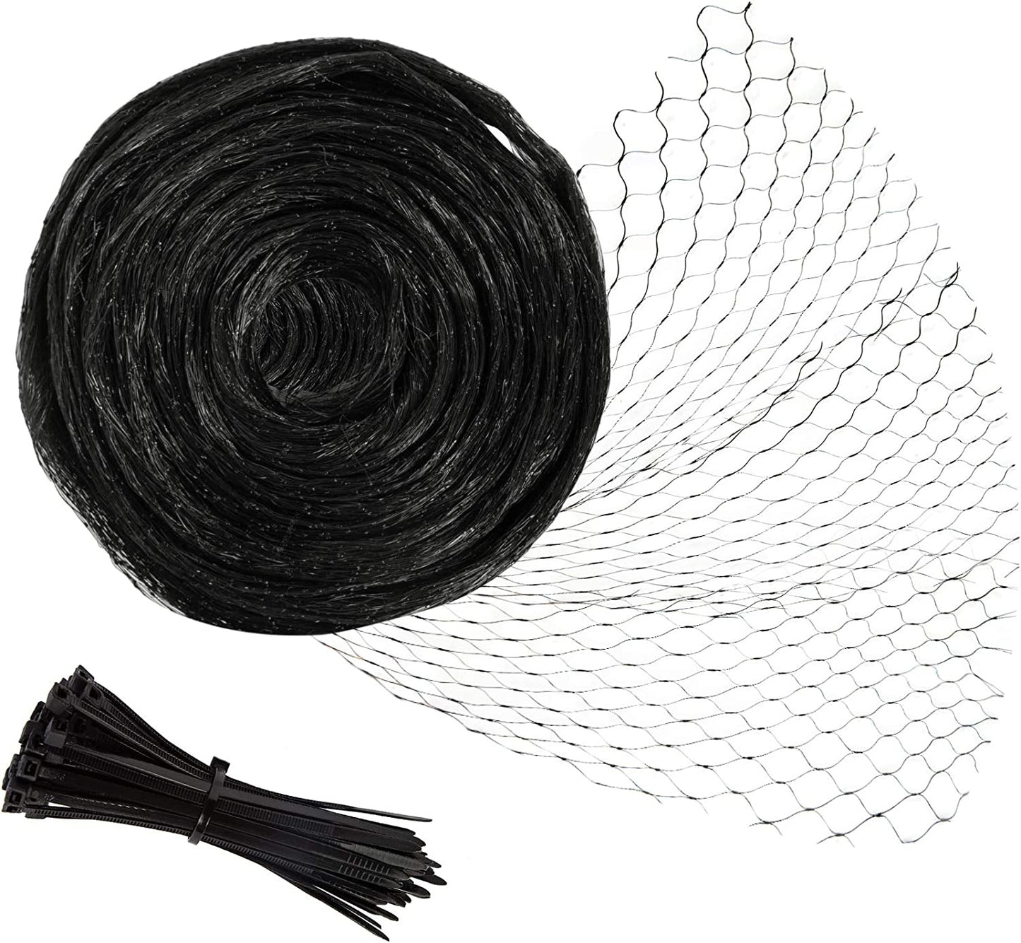 Bird Netting, 13 X 33 Feet Reusable Heavy Duty Fruit Tree Netting with 50Pcs Cab