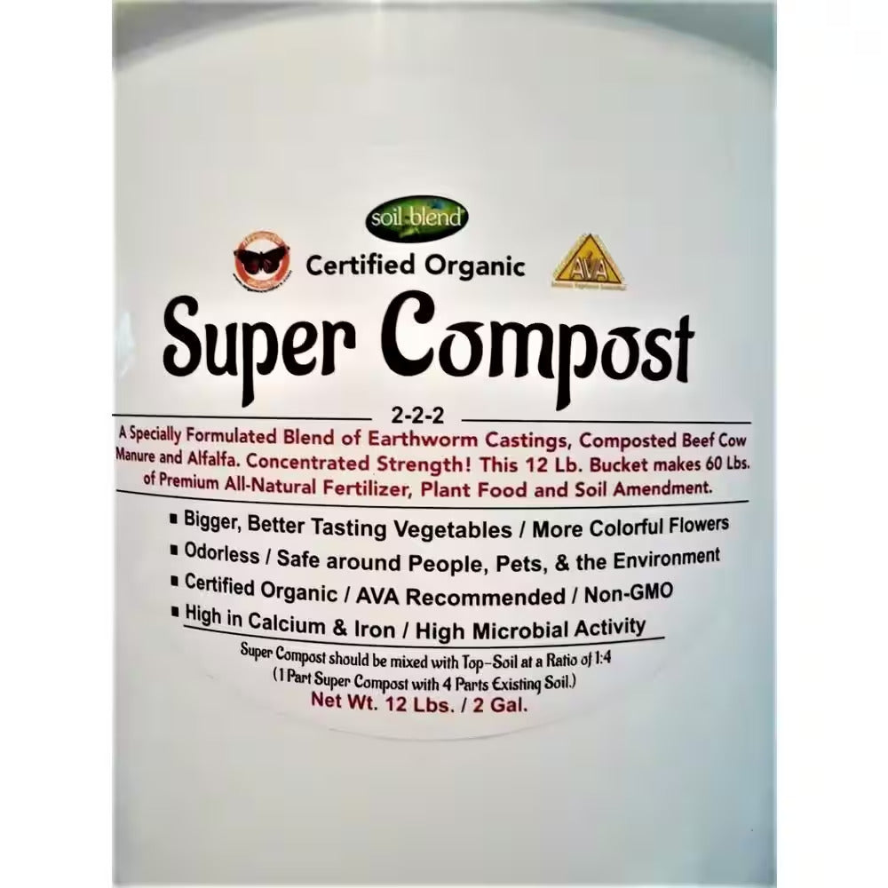 Super Compost 12 Lbs. Concentrated 12 Lbs. Makes 60 Lbs. Organic Planting Mix, P