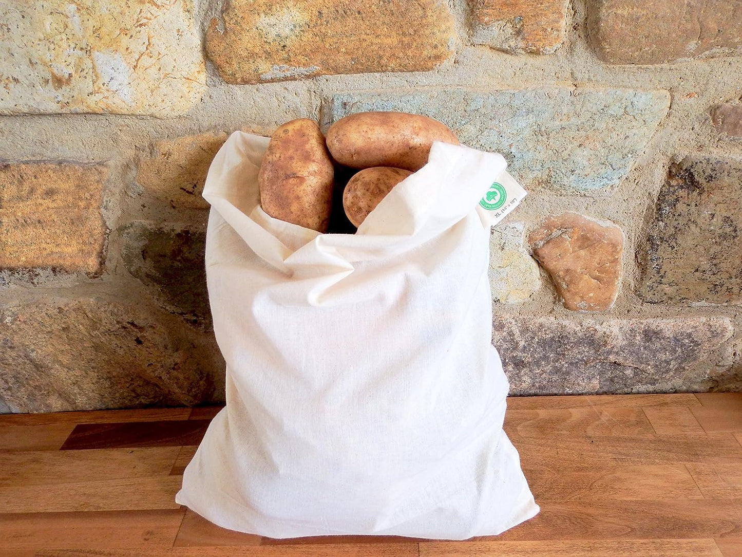 Potato Storage Bags for Pantry - Organic Cotton Potato Sacks - Washable Potato K