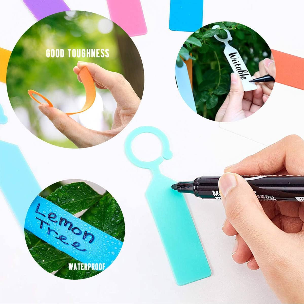 100 Pcs Thick Plastic Plant Labels - Garden Waterproof Plant Tree Tags - 4.3 Inc