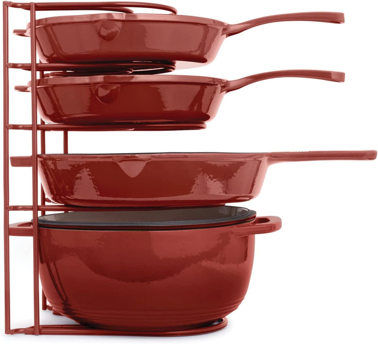 Heavy Duty Pots and Pans Organizer - Extra Large 5 Tier Pan Rack for Cast Iron S