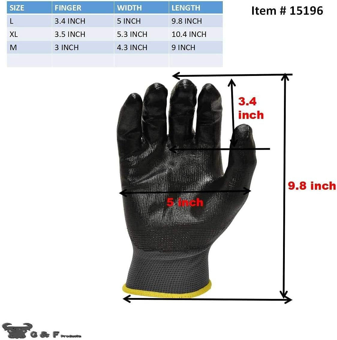 6 PAIRS Men'S Working Gloves with Micro Foam Coating - Garden Gloves Texture Gri