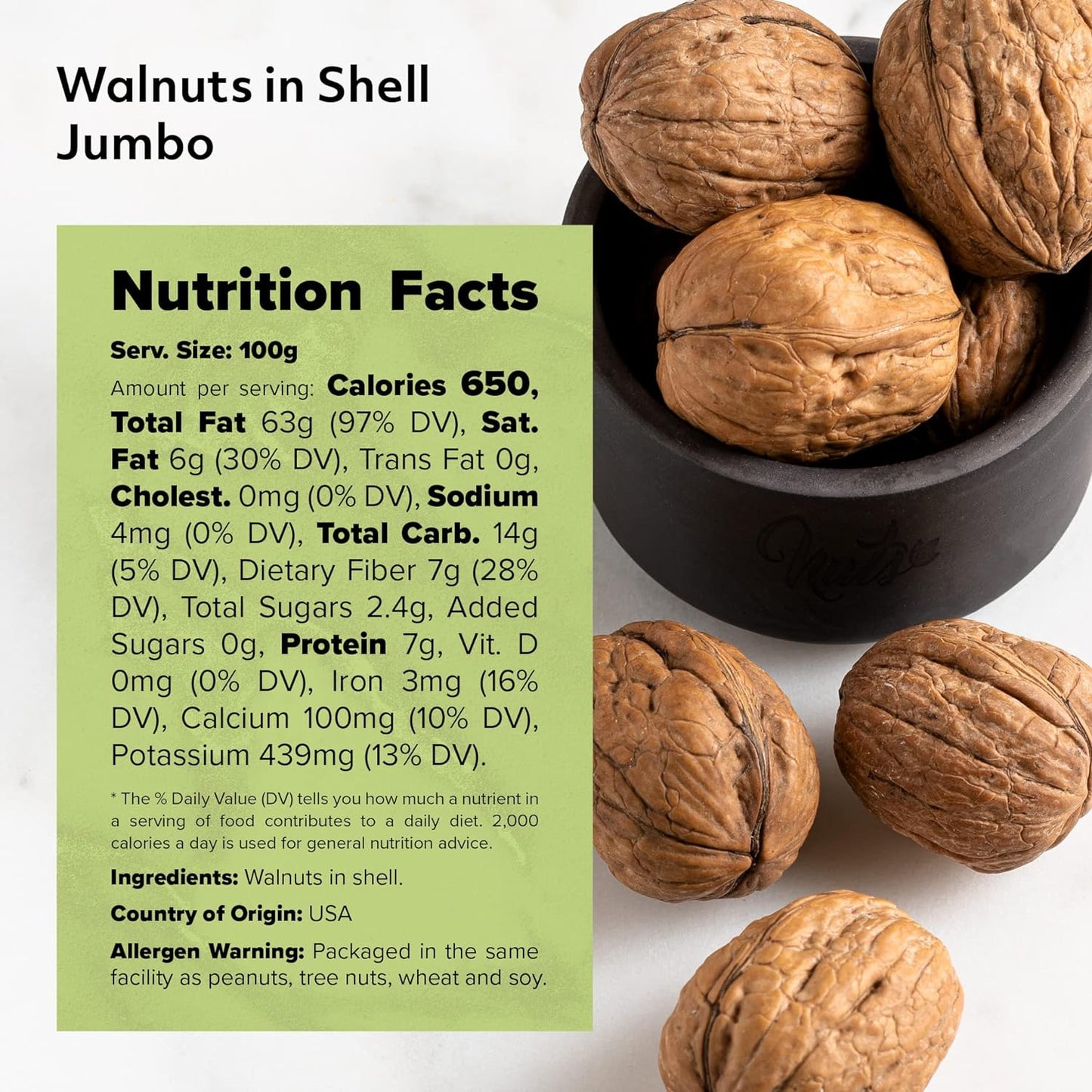 NUTS U.S. - Walnuts in Shell | Grown and Packed in California | Jumbo Size and C