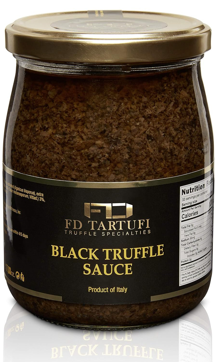 FD TARTUFI Black Truffle Sauce 500G (17.63Oz), (Tuber Melanosporum) Gourmet Sauc