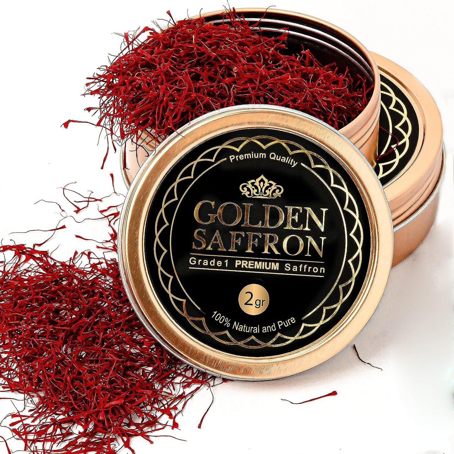 , Finest Pure Premium All Red Saffron Threads, Grade A+ Super Negin Non-Gmo Veri