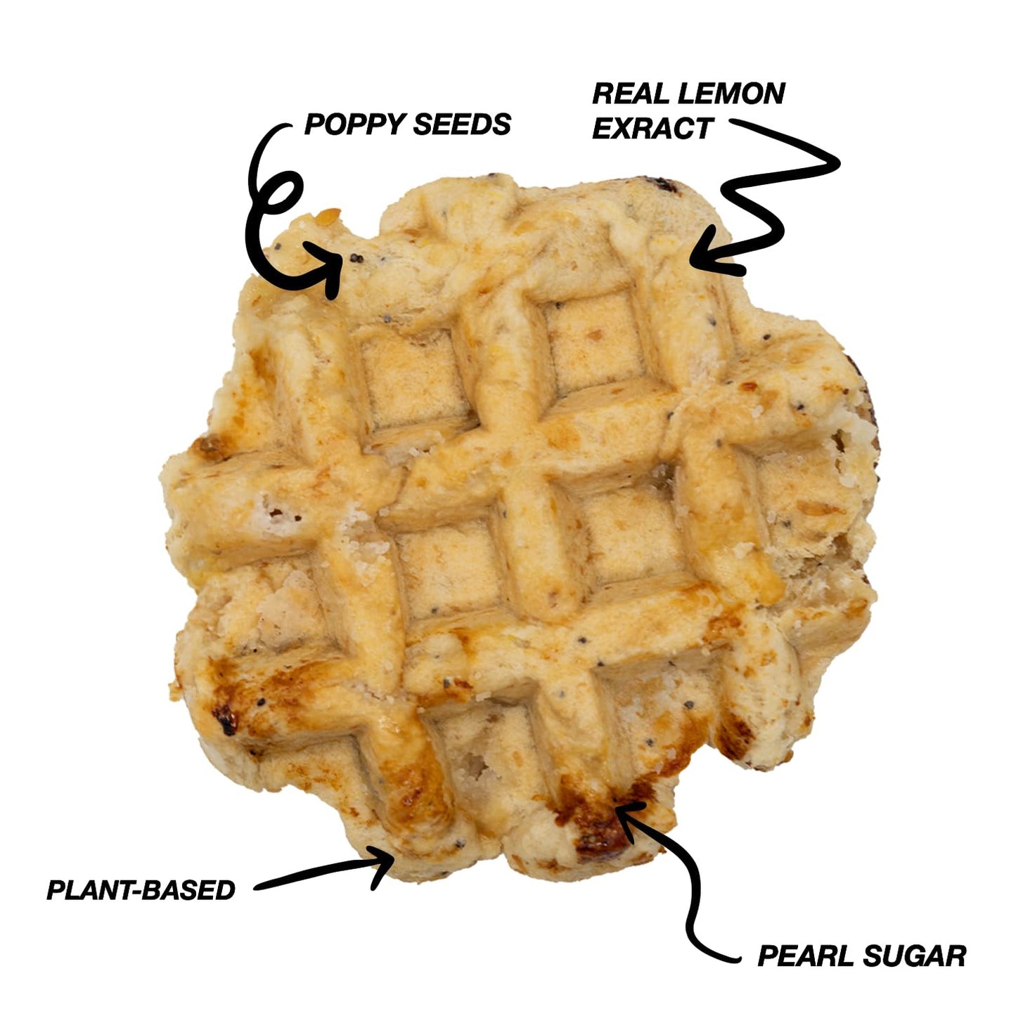 Plant-Based Liège Wafel - Organic Pearl Sugar Infused Belgian Waffle | Vegan | S