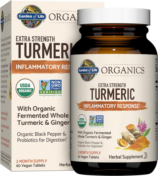 Organics Extra Strength Turmeric Inflammatory Response 60 Tablets-100Mg Curcumin