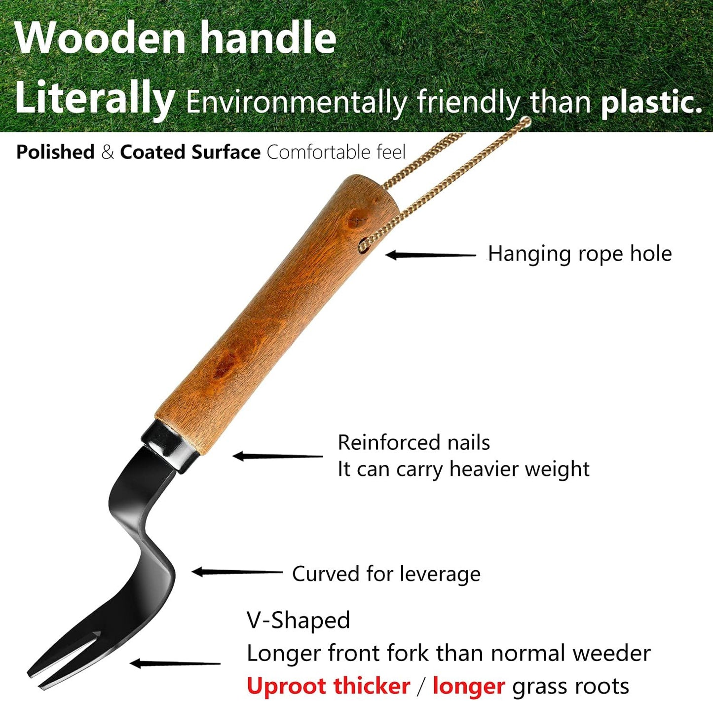 Small Weeder Hand Puller Tool for Garden Caring to Remove Dandelions Thistles an