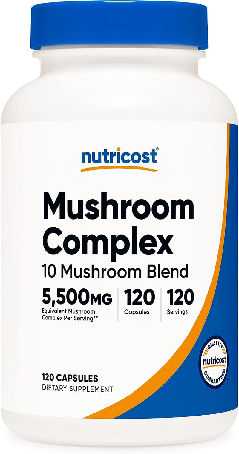 Mushroom Complex Supplement, 120 Capsules - 10 Mushroom Blend (With Reishi, Mait