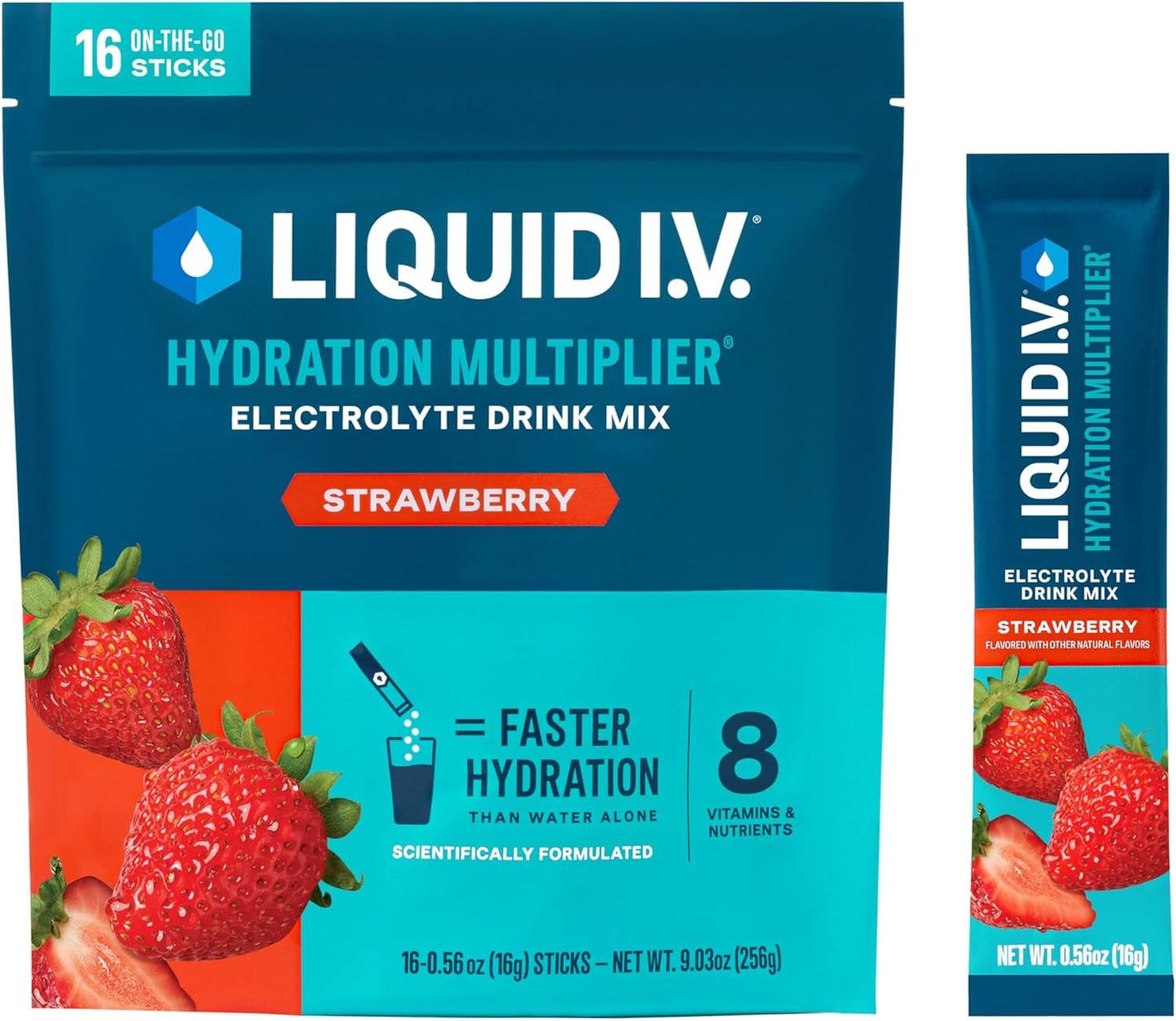 Hydration Multiplier - Strawberry - Hydration Powder Packets | Electrolyte Drink