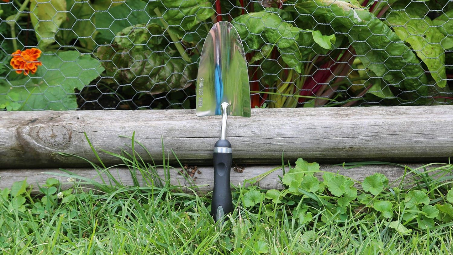 Bend-Proof Garden Trowel - Heavy Duty Polished Stainless Steel - Rust Resistant