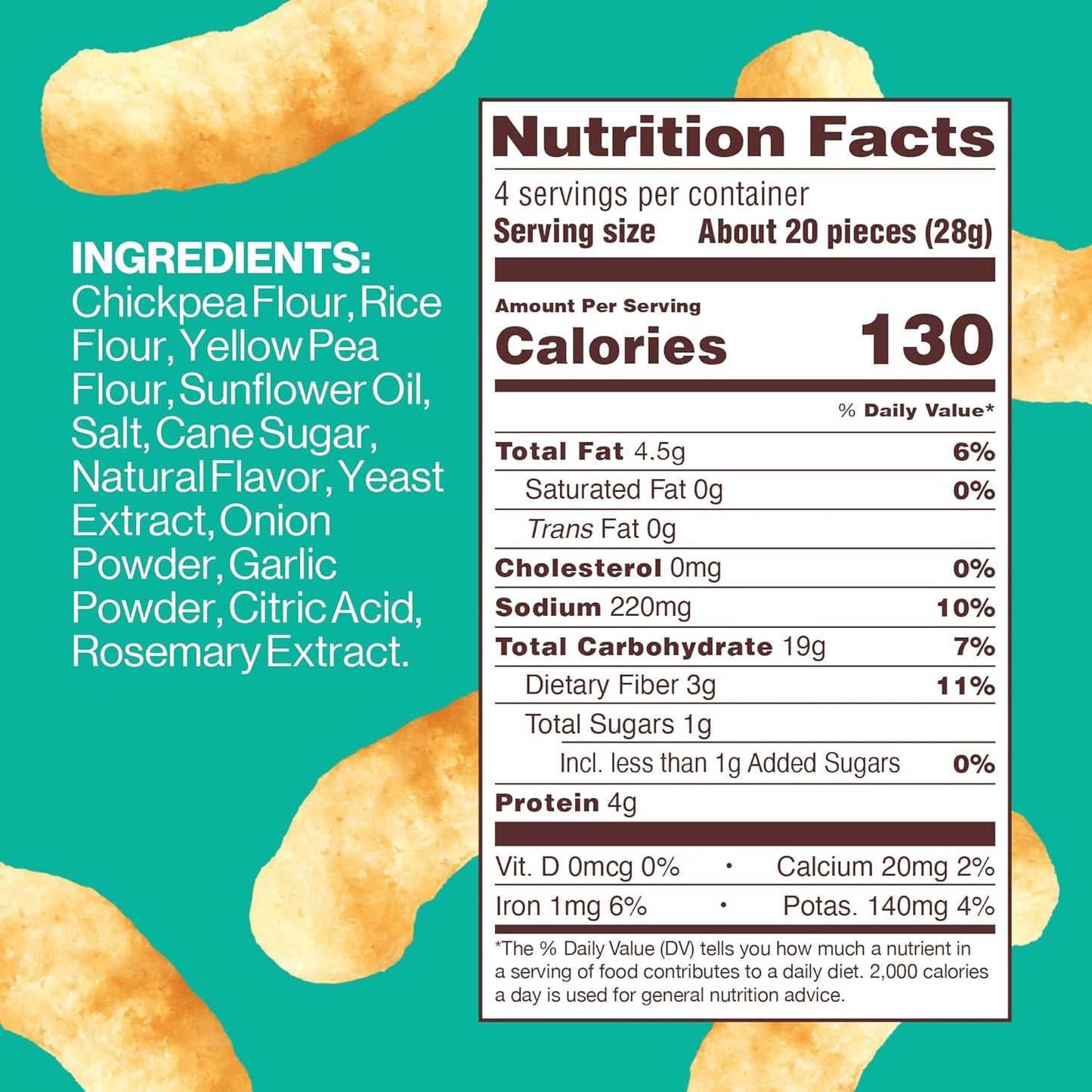 Chickpea Puffs, Variety Pack: Vegan White Cheddar, Nacho, BBQ, 4 Ounce (Pack of