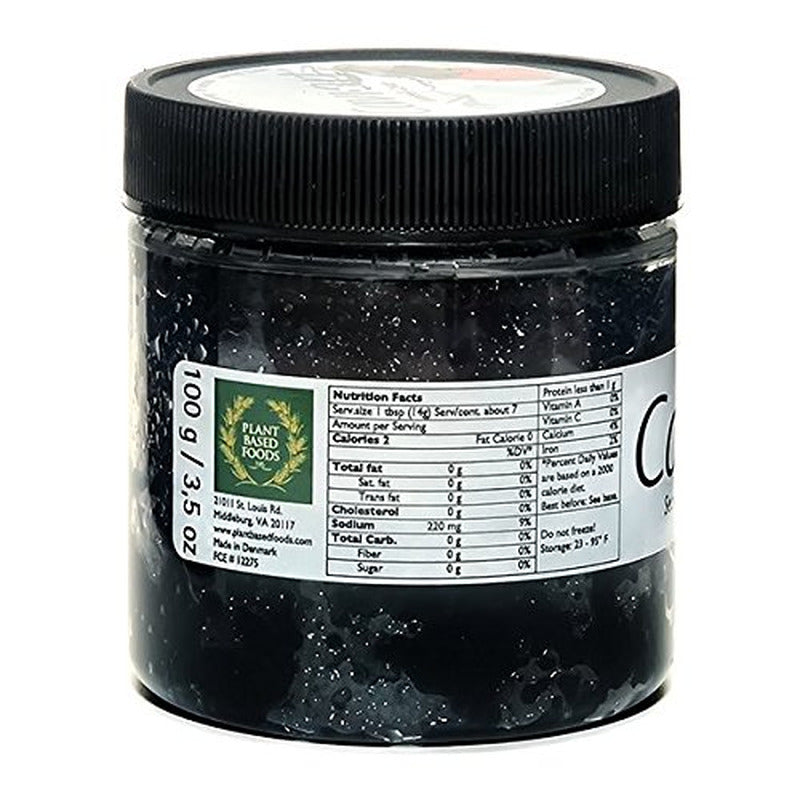 Award-Winning VEGAN Caviar - Black Seaweed Flavor 3.5 Oz (Black )