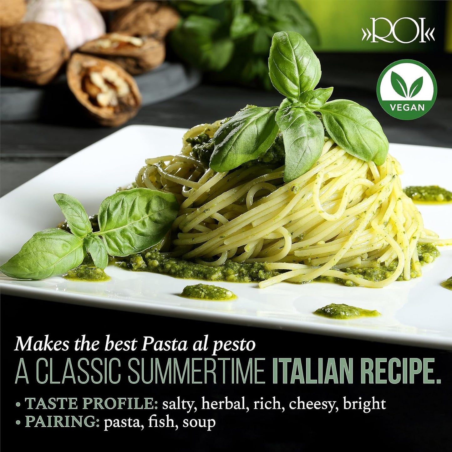 Pesto Sauce - Vegan Pesto - Fresh Ligurian Basil Pesto Made of Genovese DOP Basi