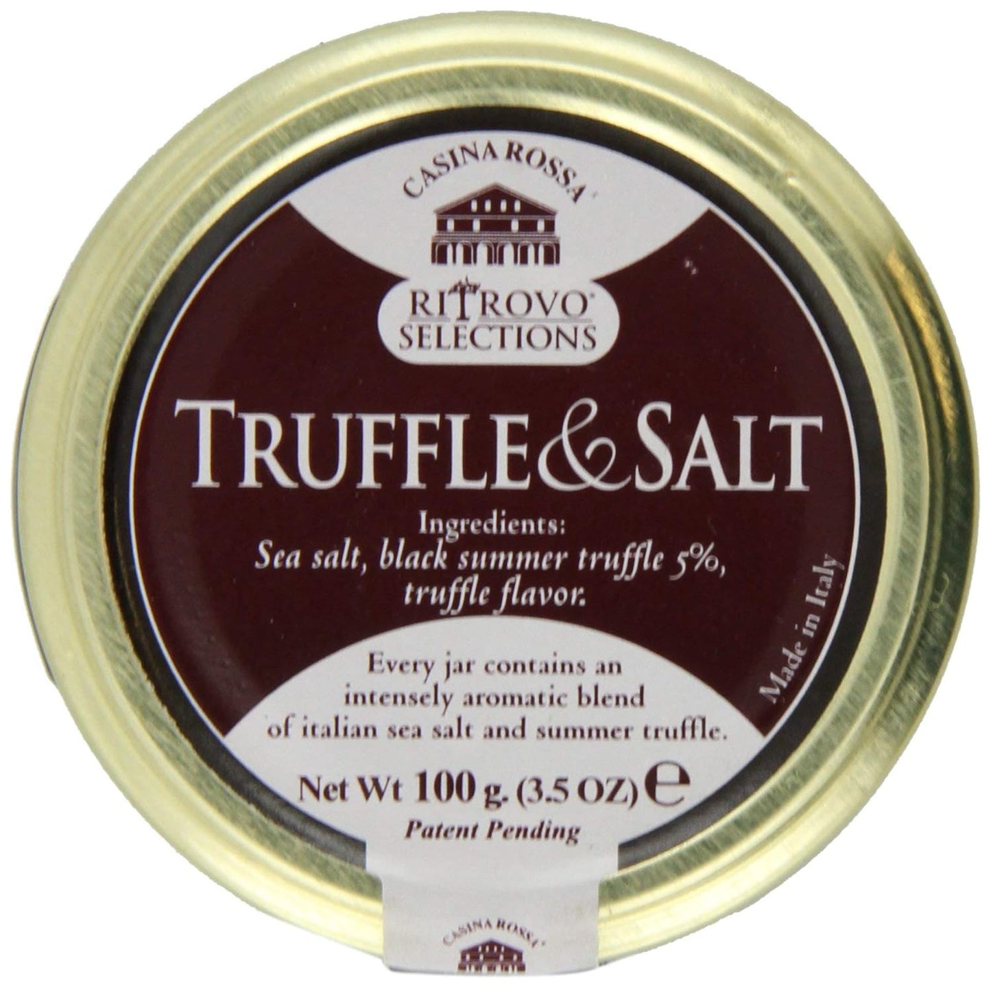 Casina Rossa Truffle Salt 3.5 Oz Jar - Italian Sea Salt with Black Summer Truffl