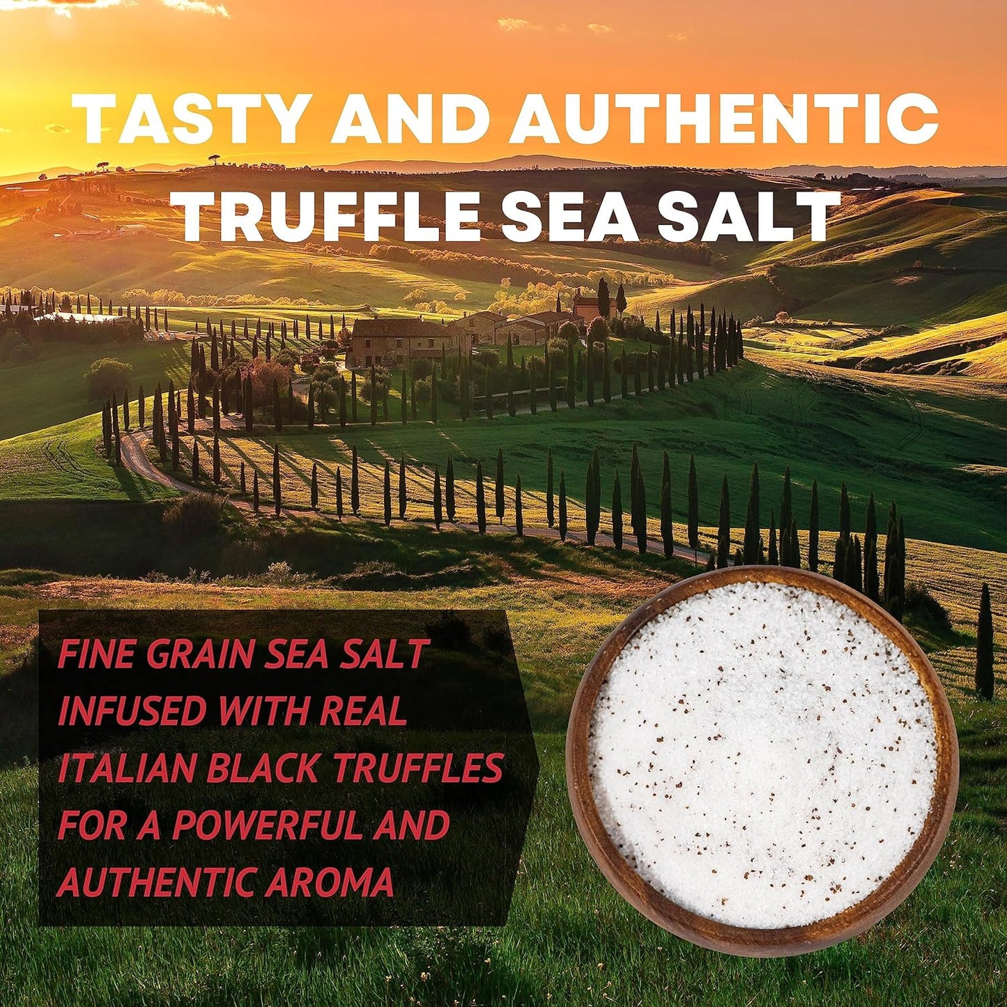 Truffle Salt, Finishing Sea Salt Infused with Black Truffles, Italian Black Truf