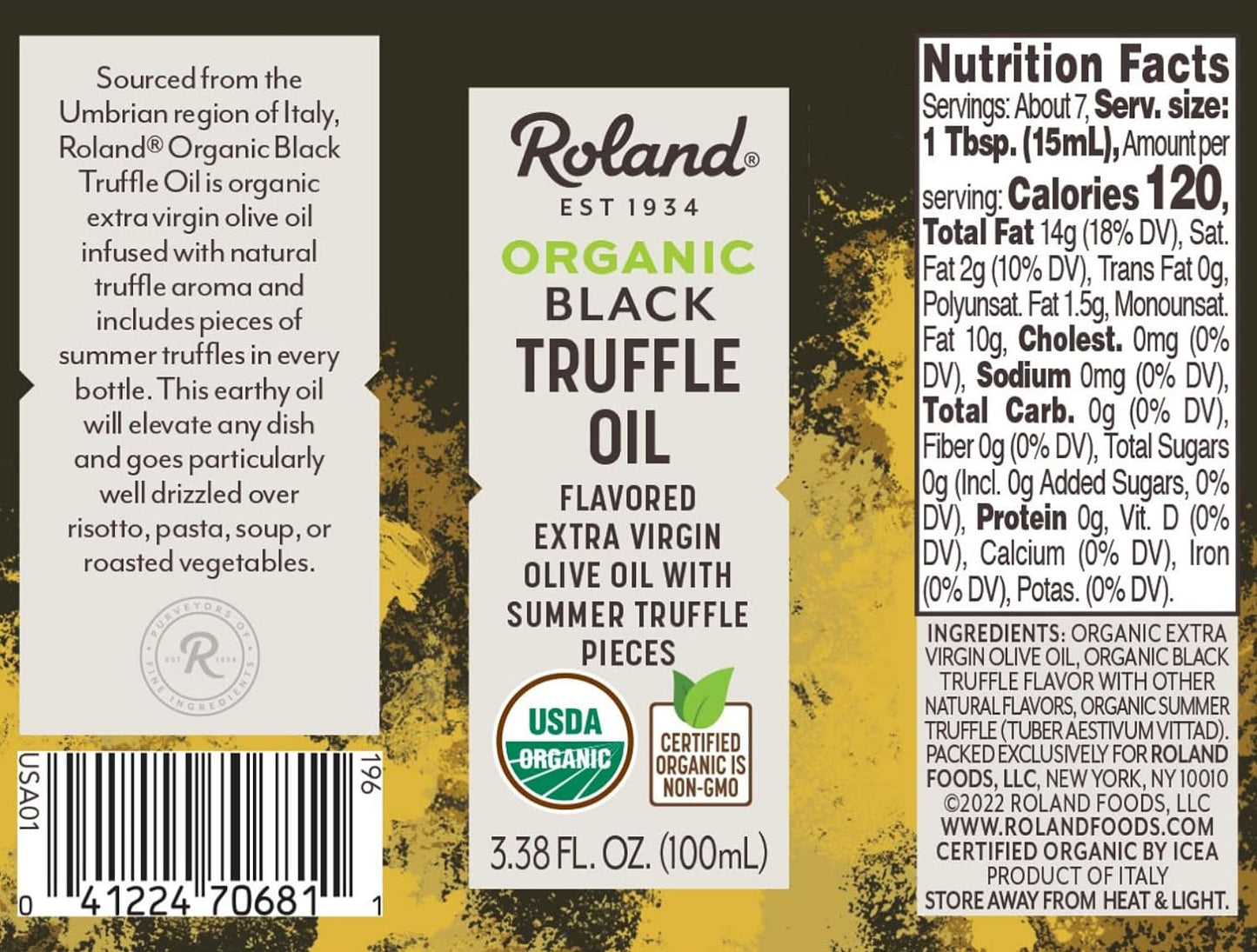 Organic Black Truffle Oil Flavored Extra Virgin Olive Oil with Summer Truffle Pi