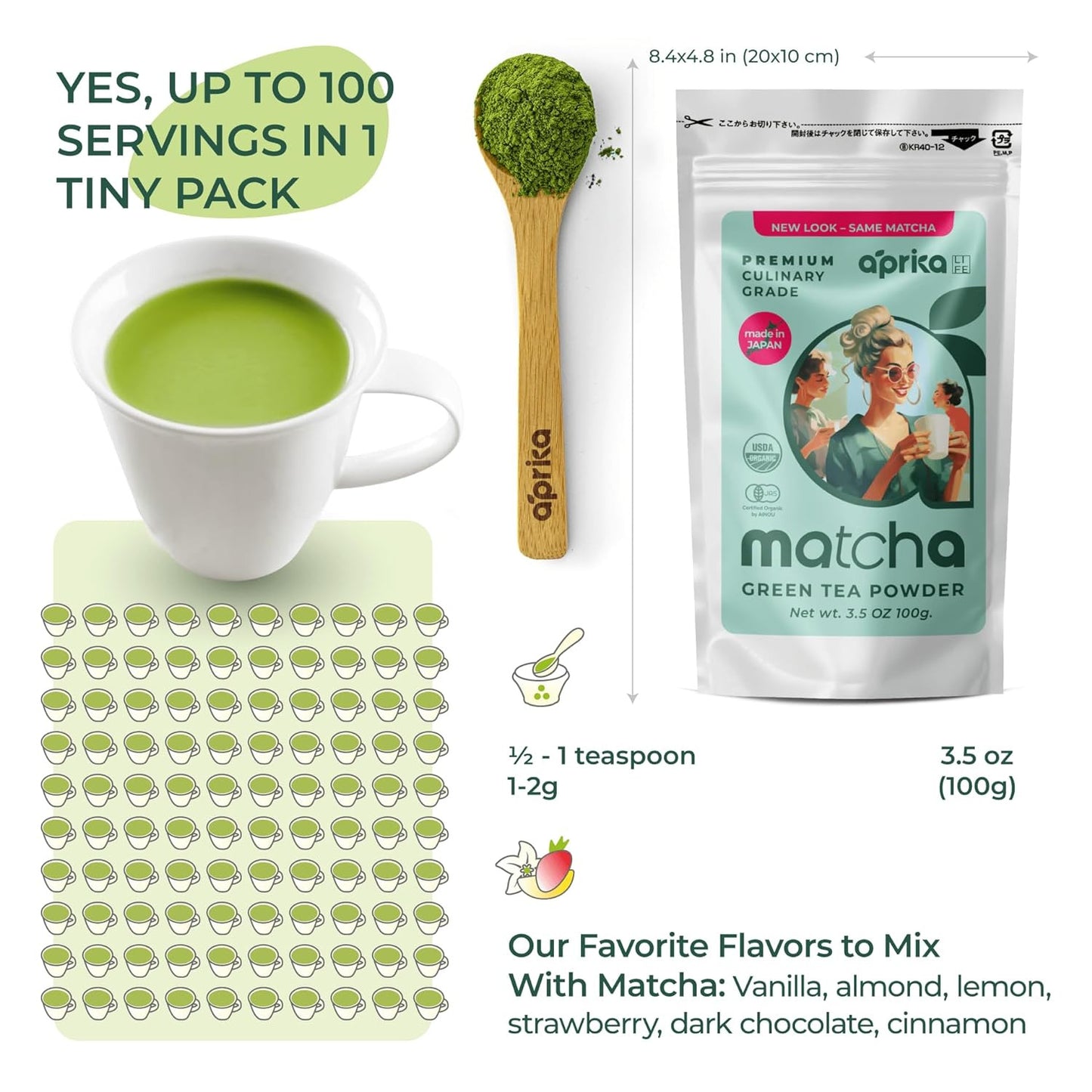 Matcha Powder from Japan, Organic Matcha Green Tea Powder, No Sugar Added Matcha