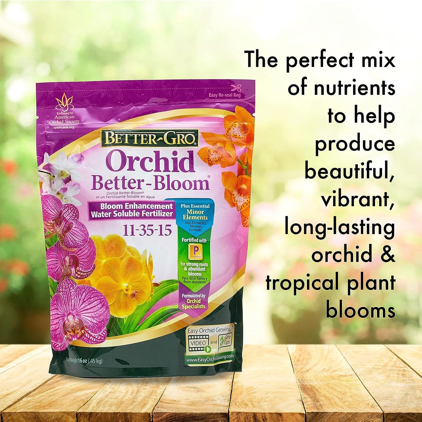 Better-Gro Orchid Better-Bloom 11-35-15 - Urea-Free Bloom Fertilizer for Orchids