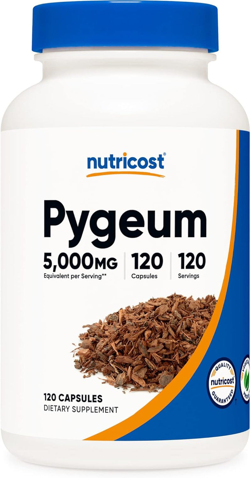 Pygeum 5000Mg, 120 Capsules - Veggie Capsules, Non-Gmo, Gluten Free, Vegetarian