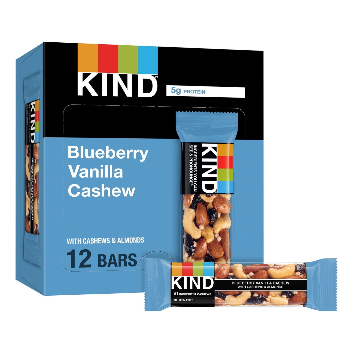 Gluten Free Blueberry Vanilla Cashew Snack Bars, 1.4 Oz, 12 Count Box