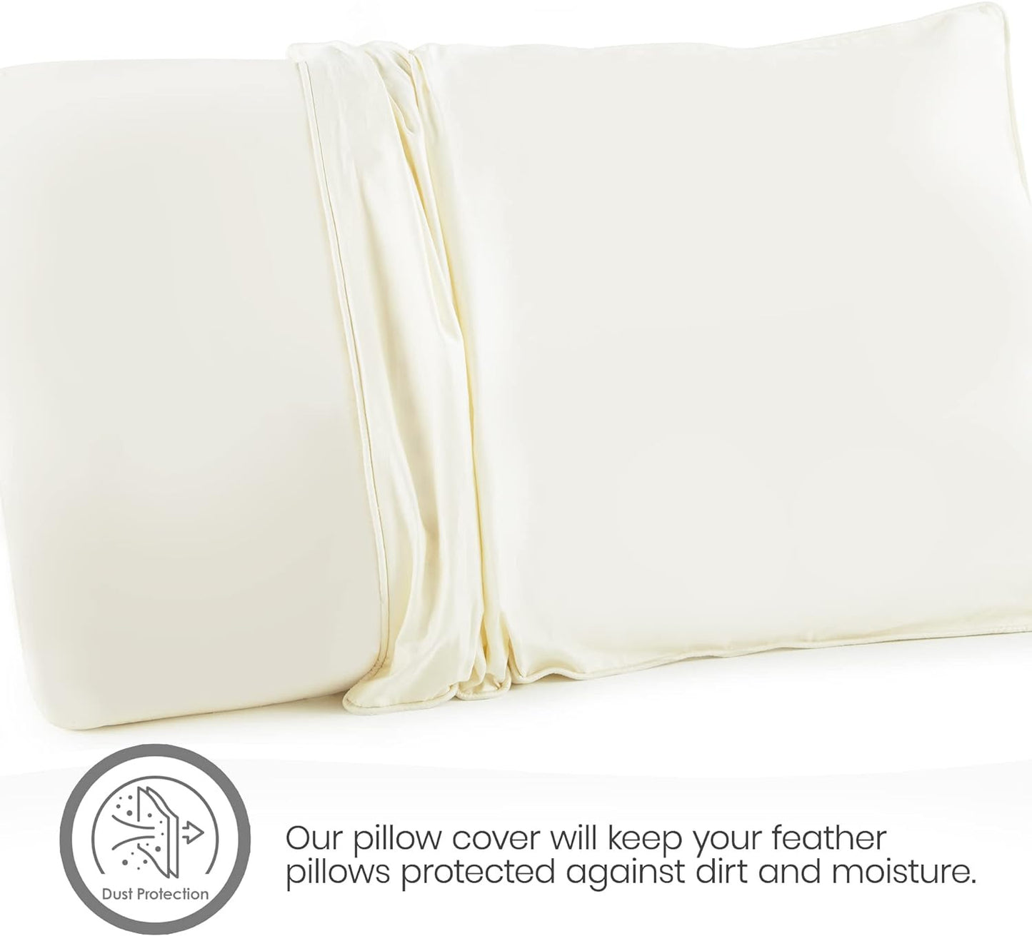 Pillow Protector - GOTS Certified, 100% Cotton Pillow Encasements with Zipper -