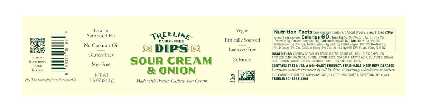 Treeline Cheese - Dairy-Free Dips 7.5 Oz, Variety 8-Pack