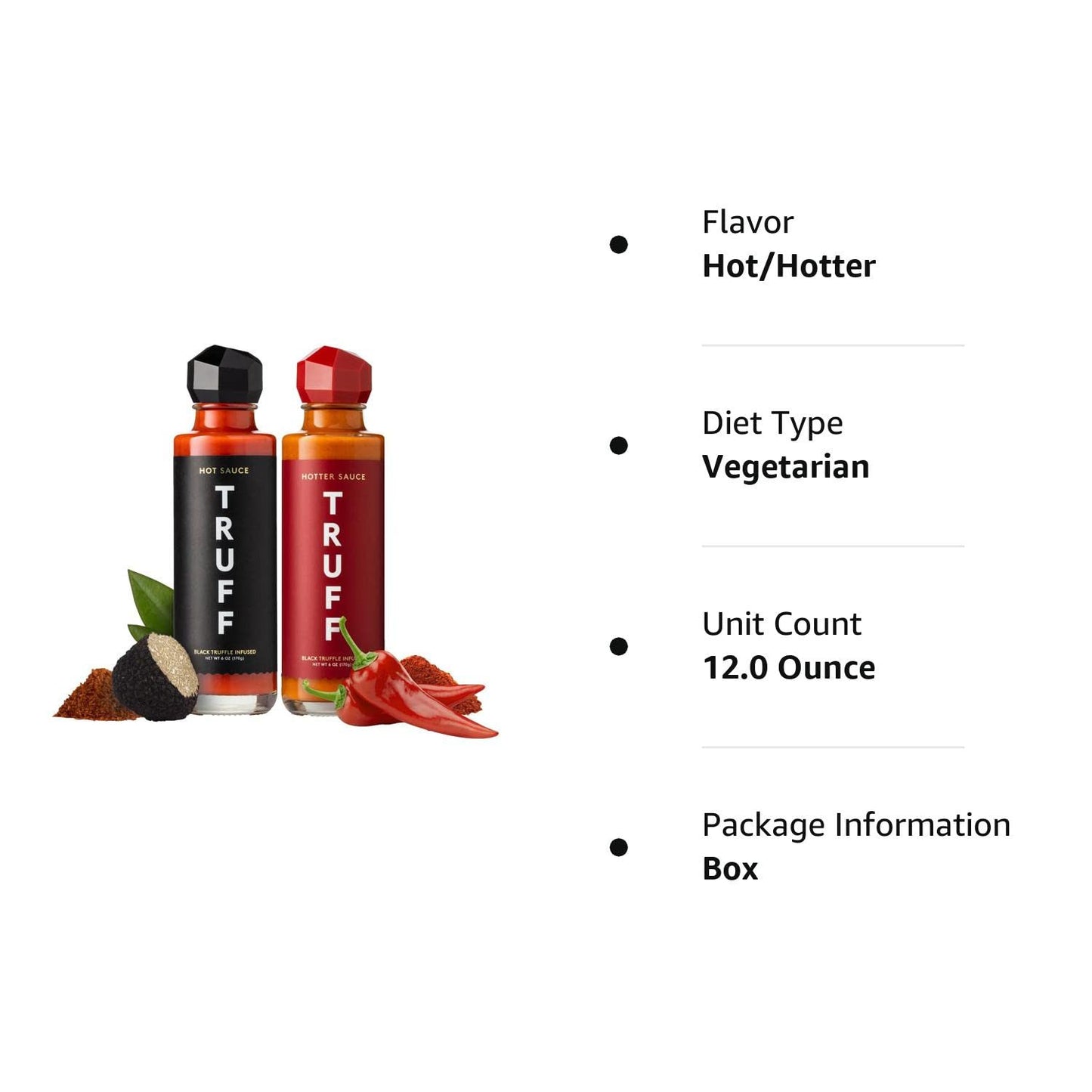 Hot Sauce and Hotter Sauce 2-Pack Bundle, Gourmet Hot Sauce Set, Black le and Ch