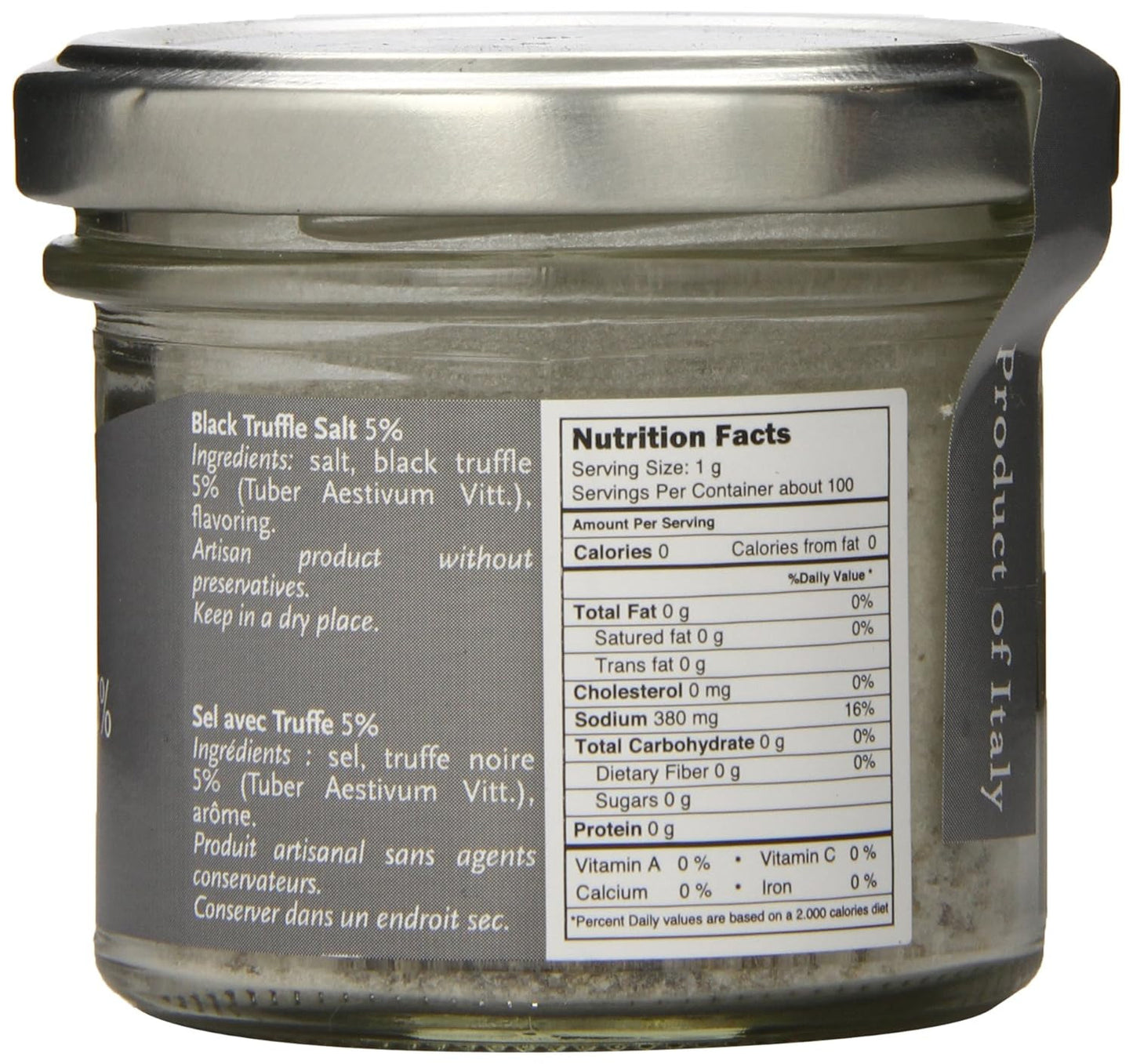 5% Black Truffle Salt, 3.5 Ounce