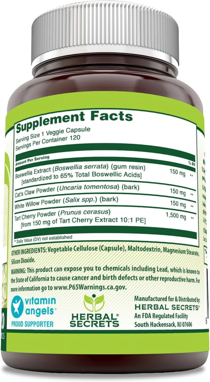 Joint Care 120 Veggie Capsules Supplement | Contains Blend of Boswellia Ext, Tar