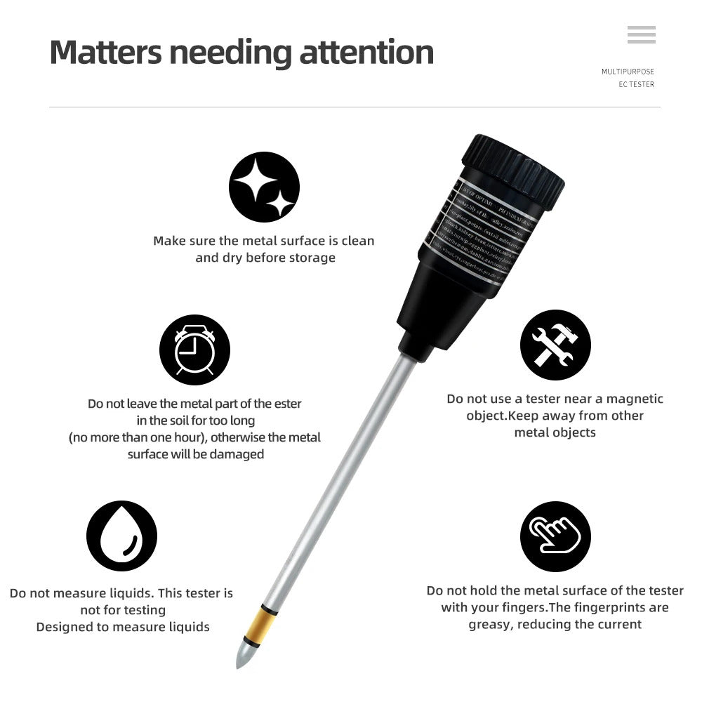 Handheld Soil Ph Tester Ph & Moisture Meter with 295Mm Long Electrode Probe Wate