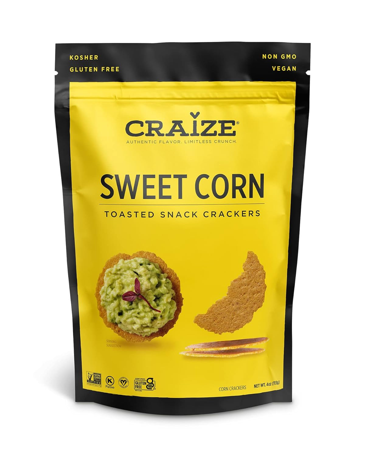 Sweet Corn Crisps | Gluten Free, Vegan, Kosher, Toasted Corn Crackers | 4 Oz Eac